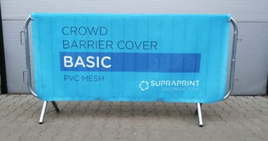 Doublesided cheap cover for crowd barrier