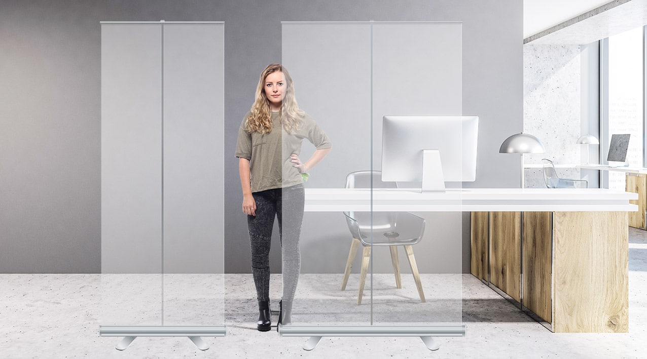 rollup clear shield for office